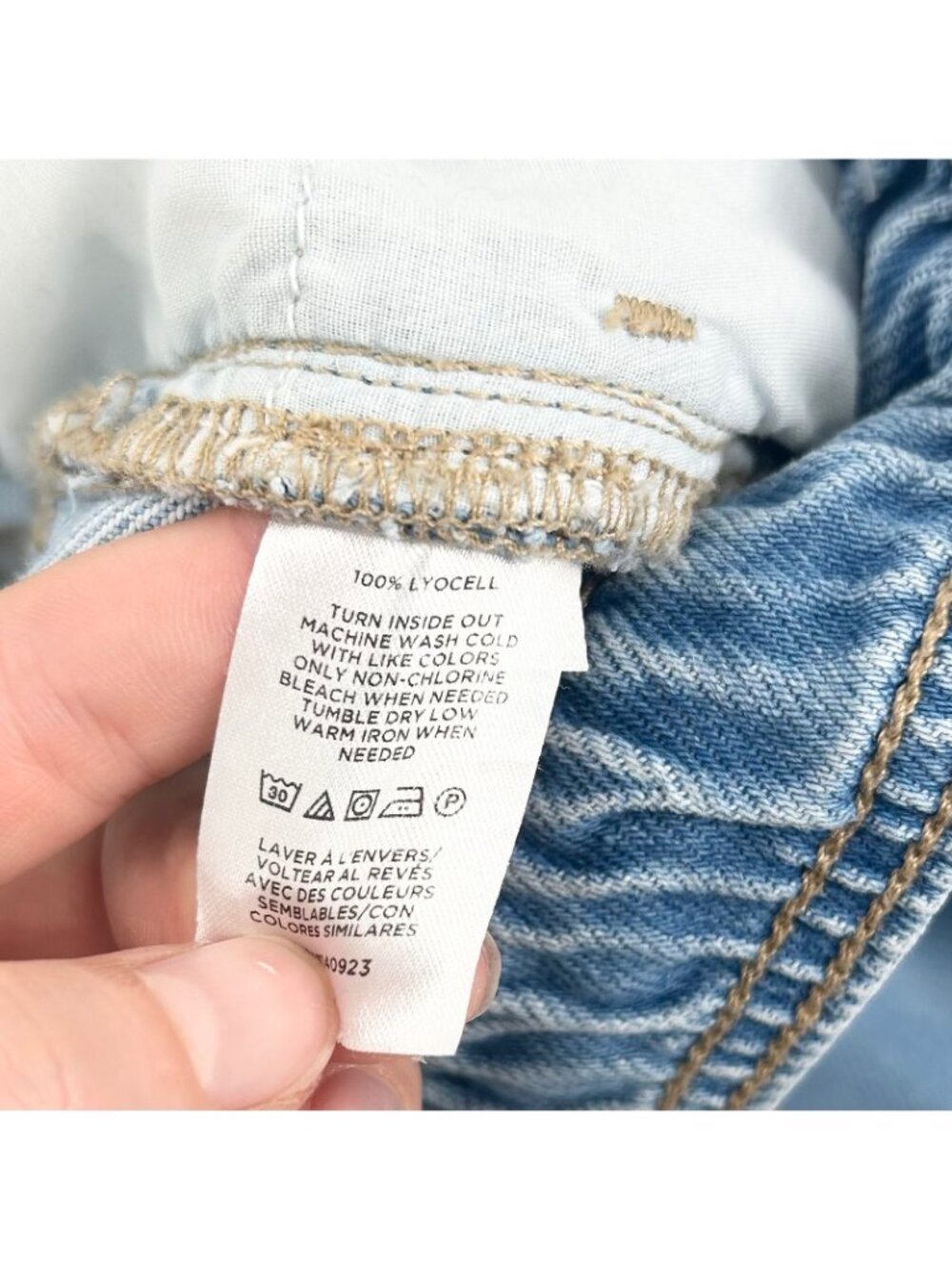 Loft Palazzo Light Wash Chambray Pants with Drawstring - Picture 8 of 8